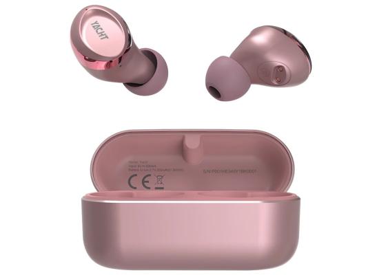 HiFuture YACHT True Bluetooth wireless 5.2 Earbuds with APTX Adaptive Qualcomm Chipset, Up to 20-Hours Battery Life, Wind Noise Cancellation 8.0, IPX5 - Rose Gold